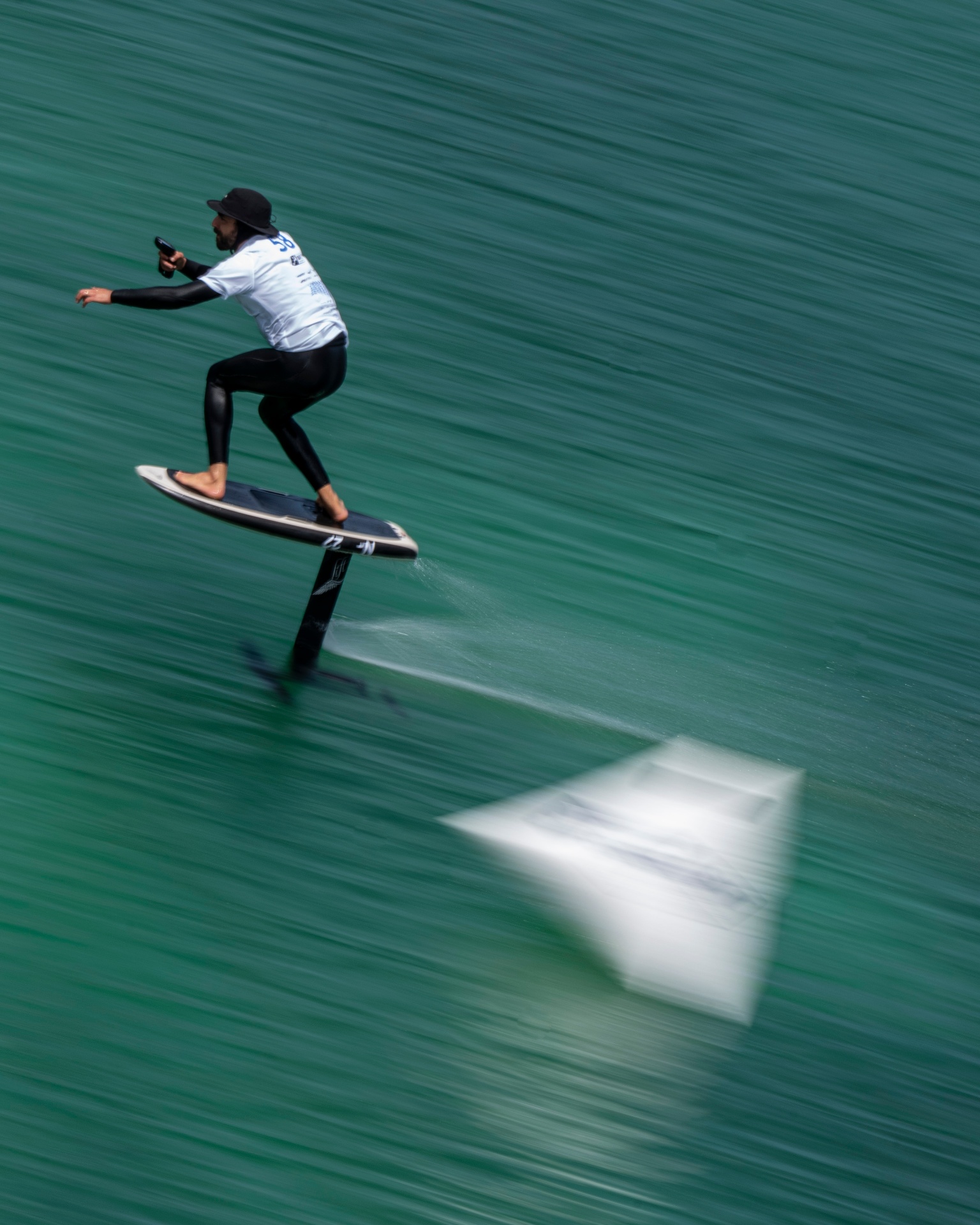 Carmine Staiano beim Foilen, Nahaufnahme mit Speed-Blur
